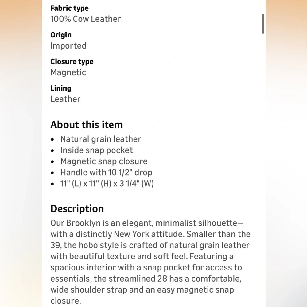 Coach Brooklyn Shoulder Bag 28 in Honey Brown - Picture 6 of 12